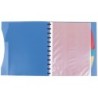 Carpeta liderpapel a4 con 40 fundas intercambiables 5 sep sobre y gomilla portada y lomo personalizable azul