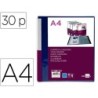Carpeta liderpapel 30 fundas canguro pp din a4 azul translucido portada y lomo personalizable