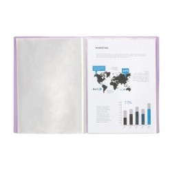 Carpeta liderpapel escaparate 80 fundas polipropileno din a4 lavanda opaco