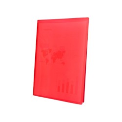 Carpeta liderpapel escaparate 80 fundas polipropileno din a4 rojo translucido