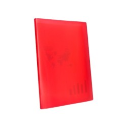 Carpeta liderpapel escaparate 80 fundas polipropileno din a4 rojo translucido