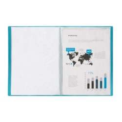 Carpeta liderpapel escaparate 80 fundas polipropileno din a4 azul translucido