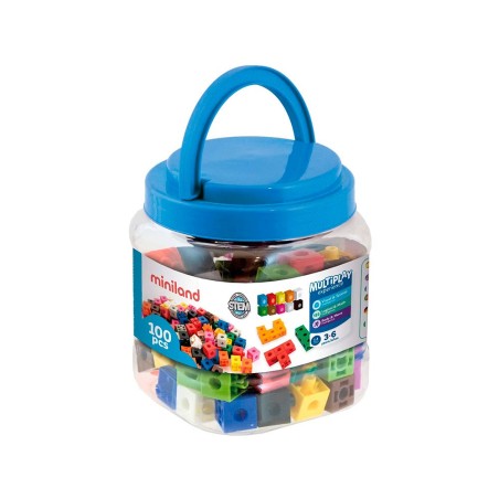 Juego miniland 100 cubos de 2 cm para juegos matematicos 125x150x125 mm