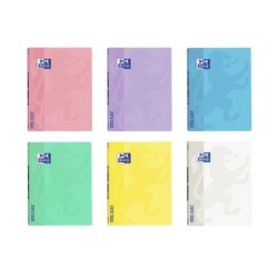 Libreta grapada oxford openflex tapa plastico din a4 48 hojas horizontal colores pastel surtidos
