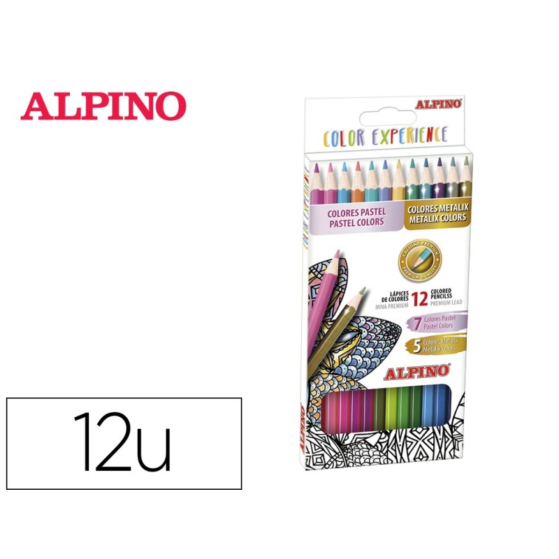 Lapices de colores alpino experience mina premium 3,3 mm special colors caja de 12 colores surtidos Lapices de colores alpino experience mina premium 3,3 mm special colors caja de 12 colores surtidos