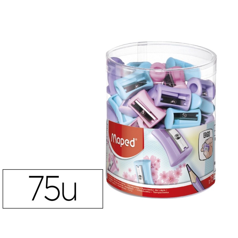 Sacapuntas maped plastico vivo 1 uso colores pastel surtidos
