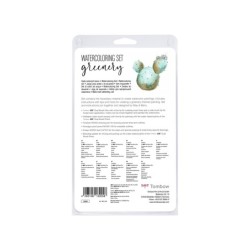 Set watercoloring tombow greenery 9 piezas