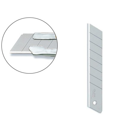 Repuesto cuchilla cutter olfa ancho 18 mm para cuter l-1 blister de 10 unidades