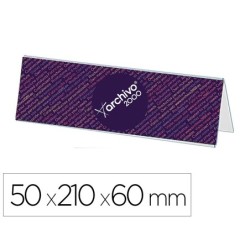 Identificador sobremesa archivo 2000 premium poliestireno cristal transparente 50x210x60 mm