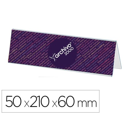 Identificador sobremesa archivo 2000 premium poliestireno cristal transparente 50x210x60 mm
