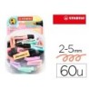 Rotulador stabilo boss fluorescente 70 pastel expositor bombonera de 60 unidades colores surtidos
