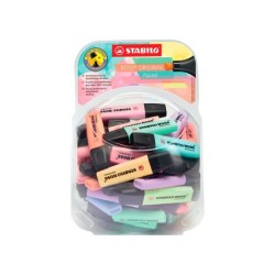 Rotulador stabilo boss fluorescente 70 pastel expositor bombonera de 60 unidades colores surtidos