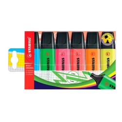 Rotulador stabilo boss fluorescente 70 estuche de 6 unidades colores surtidos