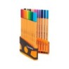 Rotulador stabilo punta de fibra point 88 color parade antracita/naranja estuche de 20 unidades colores surtidos