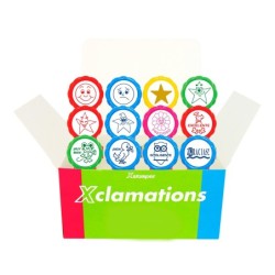Sello x'stamper emoticono uso escolar expositor de 12 unidades surtidas