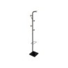 Perchero metalico q-connect negro con detalles de madera 6 colgadores y paraguero 174x28,5 cm