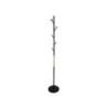 Perchero metalico q-connect negro con detalles de madera 5 colgadores 177x28,5 cm