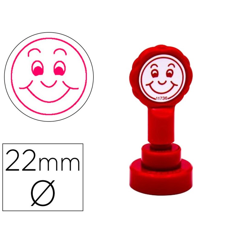 Sello artline emoticono sonrisa color rojo 22 mm diametro Sello artline emoticono sonrisa color rojo 22 mm diametro