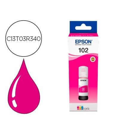 Tinta epson ecotank 102 et-2700 / 2750 / 3700 / 3750 / 4750 bote de 70 ml magenta 6.000 pag