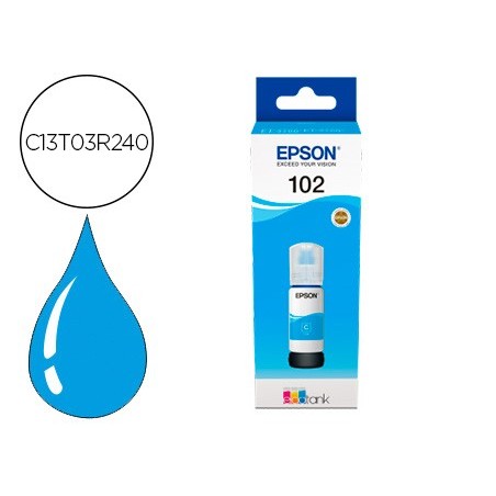 Tinta epson ecotank 102 et-2700 / 2750 / 3700 / 3750 / 4750 bote de 70 ml cian 6.000 pag