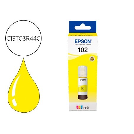 Tinta epson ecotank 102 et-2700 / 2750 / 3700 / 3750 / 4750 bote de 70 ml amarillo 6.000 pag
