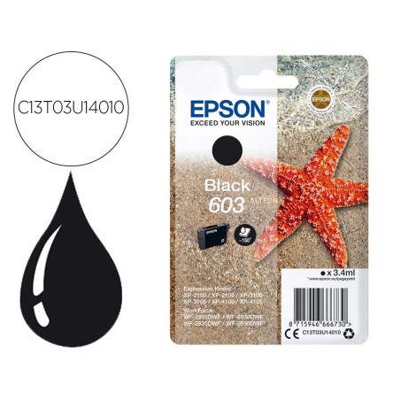 Ink-jet epson 603 xp-2100 / 2105 / 3100 / 4100 / wf-2810 / 2830 / 2835 / 2850 negro 150 paginas