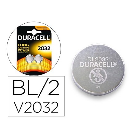 Pila duracell alcalina boton cr2032 blister 2 unidades