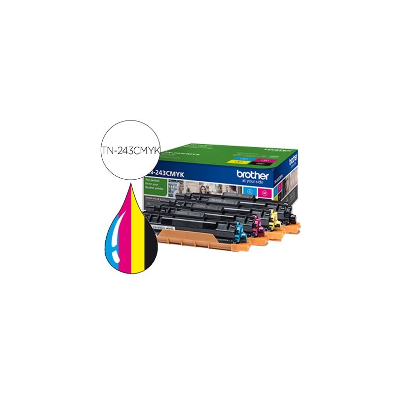 Toner brother tn243cmyk dcp-l3510cdw / hl-l3270cdw / mfc-l3710cw multipack negro amarillo magenta cian 1000