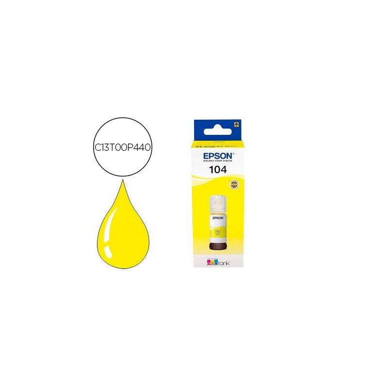 Tinta epson ecotank 104 et-2710 / 2711 / 2712 / 2720 / 2726 / 4700 amarillo 7500 paginas