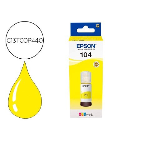 Tinta epson ecotank 104 et-2710 / 2711 / 2712 / 2720 / 2726 / 4700 amarillo 7500 paginas