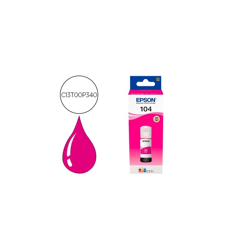 Tinta epson ecotank 104 et-2710 / 2711 / 2712 / 2720 / 2726 / 4700 magenta 7500 paginas