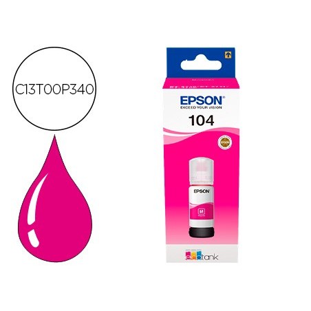 Tinta epson ecotank 104 et-2710 / 2711 / 2712 / 2720 / 2726 / 4700 magenta 7500 paginas