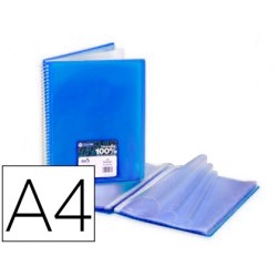 Carpeta carchivo archivex star escaparate con espiral 40 fundas din a4 azul