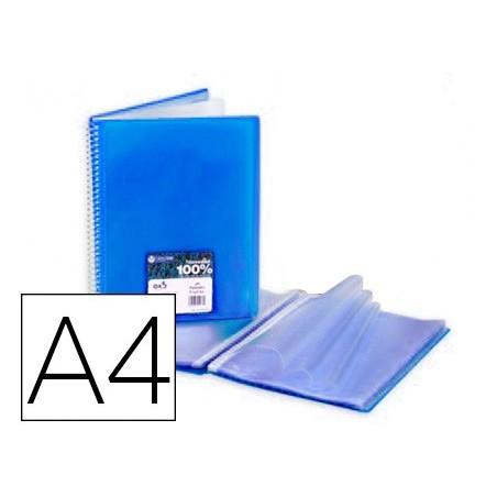 Carpeta carchivo archivex star escaparate con espiral 40 fundas din a4 azul
