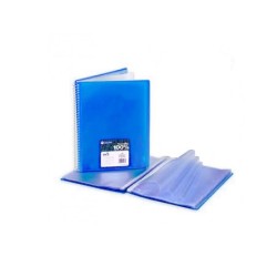Carpeta carchivo archivex star escaparate con espiral 40 fundas din a4 azul