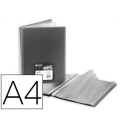 Carpeta carchivo archivex star escaparate con espiral 40 fundas din a4 negro
