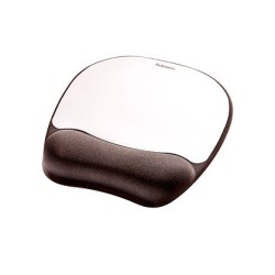 Alfombrilla para raton fellowes con reposamuñecas de espuma memory foam plata 230x196x20 mm