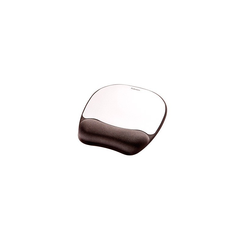 Alfombrilla para raton fellowes con reposamuñecas de espuma memory foam plata 230x196x20 mm