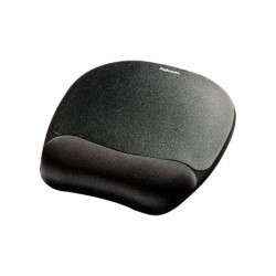 Alfombrilla para raton fellowes con reposamuñecas de espuma memory foam negro 230x196x20 mm