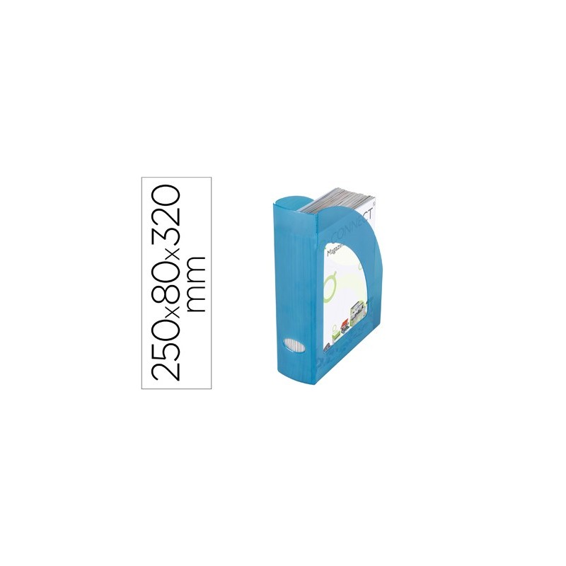 Revistero plastico q-connect azul translucido Revistero plastico q-connect azul translucido