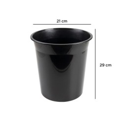 Papelera plastico q-connect negro opaco 13 litros 275x285 mm