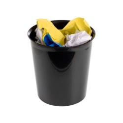 Papelera plastico q-connect negro opaco 13 litros 275x285 mm
