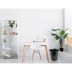 Papelera plastico q-connect negro opaco 13 litros 275x285 mm