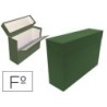 Caja transferencia mariola folio doble carton forrado geltex lomo 20 cm color verde