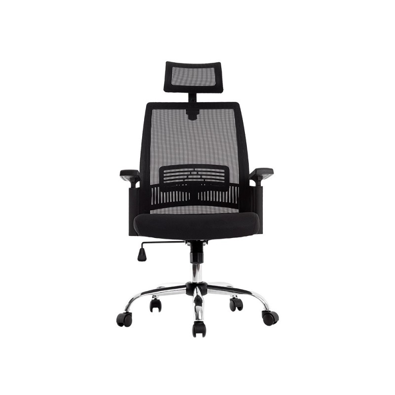 Silla de direccion q-connect ergonomica base metal respaldo alto con reposacabeza ajustable Silla de direccion q-connect ergonomica base metal respaldo alto con reposacabeza ajustable