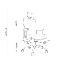 Silla de direccion q-connect ergonomica base metal respaldo alto con reposacabeza ajustable
