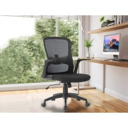 Silla giratoria q-connect base metal regulable en altura 91075mm alto 610mm ancho 550mm profundidad negro