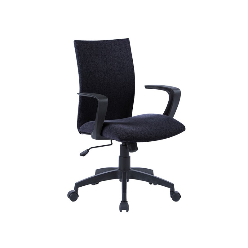 Silla giratoria q-connect base nylon regulable en altura 895110mm alto 580mm ancho 550mm profundidad negro Silla giratoria q-connect base nylon regulable en altura 895110mm alto 580mm ancho 550mm profundidad negro
