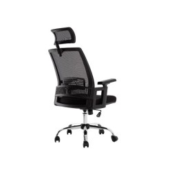 Silla de direccion q-connect ergonomica base metal respaldo alto con reposacabeza ajustable