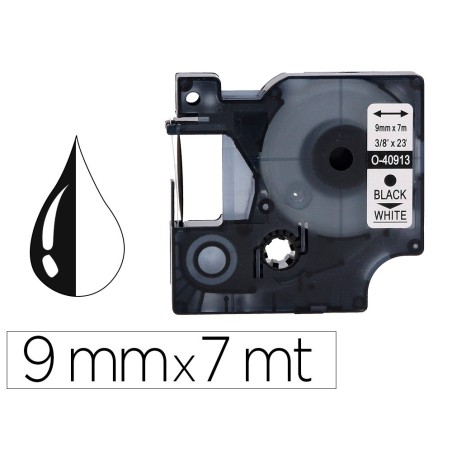 Cinta q-connect 1000 negro-blanco 9 mm x 7mt dymo